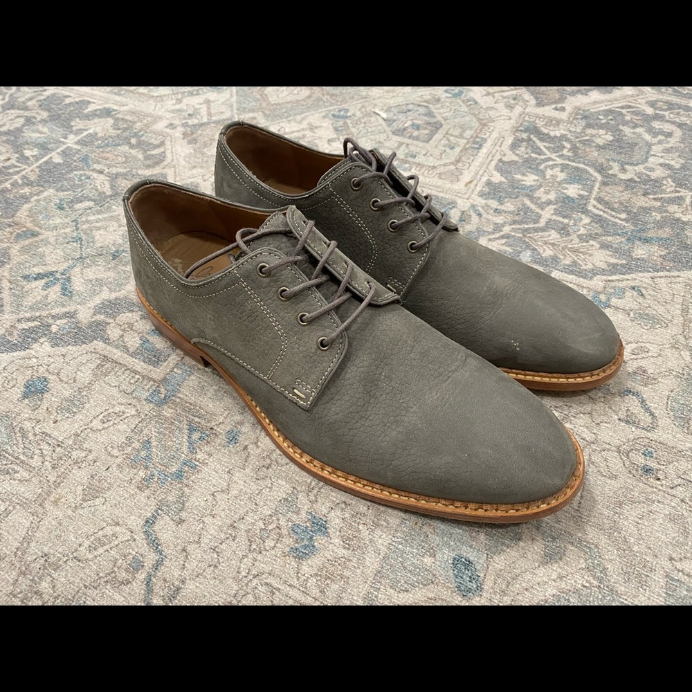 J&M 1850 Men’s Lace Up Leather Gray Oxfords